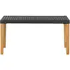 Image de vidaXL Banc de jardin 120 cm noir Poly rotin et bois massif acacia
