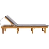 Image de vidaXL Bain de soleil pliable avec support Acacia massif
