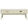Image de vidaXL Table basse avec 2 tiroirs sculpture grise 110x50x40 cm bois