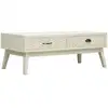 Image de Vidaxl - Table Basse Avec 2 Tiroirs Gris Sculpté 110x50x40 Cm Bois