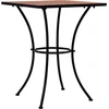Image de vidaXL Table de bistrot en mosaïque rouge terracotta 60 cm Céramique