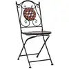 Image de vidaXL Chaises de bistrot Mosaïque 2 pcs. Céramique Marron