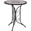 Image de Vidaxl   Table De Bistro Mosaïque 60 Cm   Cadre En Fer Laqué   Dessus En Céramique Facile À Nettoyer   Pour Balcon Et Jardin