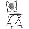 Image de vidaXL Chaises de bistrot en mosaïque 2 pcs. Gris