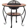 Image de vidaXL Table de feu Mosaïque Céramique Terracotta 68 cm