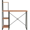 Image de vidaXL Bureau avec étagère noir et chêne 102×50×117 cm