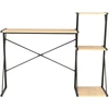 Image de vidaXL Bureau avec étagère noir et chêne 116×50×93 cm