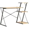 Image de Bureau Avec Étagère Noir Et Chêne 116x50x93 Cm