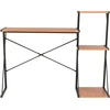 Image de vidaXL Bureau avec étagère noir et brun 116×50×93 cm