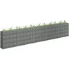 Image de Vidaxl   Lit Surélevé À Gabion En Acier Galvanisé 450x30x90 Cm   Structure Robuste Pour Jardin   Remplissage Avec Pierres Ou Gravier