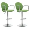 Image de vidaXL Tabouret de bar avec accoudoirs 2 pcs. Vert similicuir