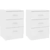Image de Tables De Chevet 2 Pcs Blanc 38x35x56 Cm Bois D'Ingénierie Vidaxl