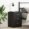Image de Vidaxl Bedside Cabinet Black 38x35x56 Cm Engineered Wood