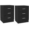 Image de Tables De Chevet 2 Pcs Noir 38 X 35 X 56 Cm Aggloméré