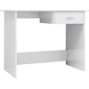 Image de vidaXL Bureau blanc brillant 100×50×76 cm Bois composite