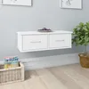 Image de Tagère Murale Et Tiroirs Blanc 60x26x18,5 Cm Bois D'Ingénierie