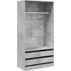Image de vidaXL Armoire gris béton 100x50x200 cm Bois composite