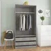 Image de Vidaxl - Garde-robe Gris Béton 100x50x200 Cm Aggloméré