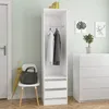 Image de Vidaxl - Garde-robe Avec Tiroirs Blanc 50x50x200 Cm Bois D'Ingénierie