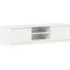 Image de vidaXL Armoire TV blanc brillant 140x40x35,5 cm Bois composite