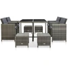 Image de vidaXL Salon de jardin 9 pièces avec coussins Poly Rattan Gris