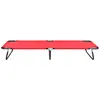 Image de vidaXL Chaise longue pliante rouge acier