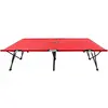 Image de vidaXL Chaise longue double pliante rouge acier