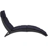 Image de vidaXL Chaise longue avec support Poly rotin noir