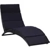 Image de Transat Avec Coussin Résine Tressée Noir Vidaxl