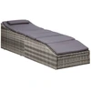 Image de vidaXL Chaise longue avec support Poly rotin gris
