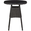 Image de vidaXL Ensemble de jardin bistrot 3 pièces avec coussins Poly rotin noir