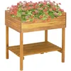 Image de Jardinière Surélevée 78,5x58,5x78,5 Cm Bois Massif D'Acacia