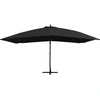 Image de vidaXL Parapluie avec mât en bois 400x300 cm noir