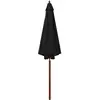 Image de vidaXL Parasol avec mât en bois 300x258 cm Noir