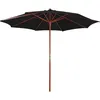 Image de Vidaxl - Parasol Avec Mât En Bois 300x258 Cm Noir