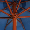Image de vidaXL Parasol avec mât en bois 300x258 cm Bleu