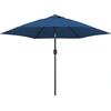 Image de vidaXL Parasol avec éclairage LED et mât en acier 300 cm bleu azur