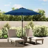 Image de Vidaxl Parasol D'Extérieur Avec Lumières Led Et Mât En Acier Azuré