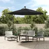 Image de Parasol De Jardin En Porte-à-faux Et Lumières Led Mât En Acier Vidaxl