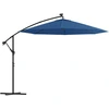 Image de vidaXL Parapluie avec éclairage LED et mât en acier 300 cm bleu azur