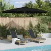 Image de vidaXL Parasol avec mât en bois 350 cm noir