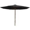 Image de Vidaxl Outdoor Parasol With Wooden Pole 350 Cm Black