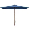 Image de Parasol D'Extérieur Avec Mât En Bois 350 Cm Bleu