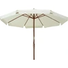 Image de vidaXL Parasol avec mât en bois 330 cm blanc sable