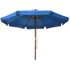 Image de vidaXL Parasol avec mât en bois 330 cm bleu azur