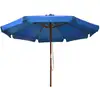 Image de Parasol D'Extérieur Avec Mât En Bois 330 Cm Bleu Azuré Vidaxl