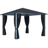 Image de vidaXL Pavillon avec rideaux 300×300 cm Anthracite Aluminium