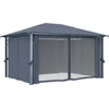 Image de vidaXL Pavillon avec rideaux 400×300 cm Anthracite Aluminium