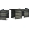 Image de vidaXL Ensemble Bistro 3 pièces avec coussins Poly Rattan Gris