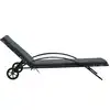 Image de vidaXL Chaise longue avec support & roues Poly rotin Anthracite